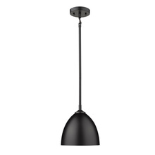Golden 6956-S BLK-BLK - Zoey Small Pendant in Matte Black with Matte Black Shade