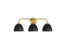 Golden 6950-BA3 MBS-BLK - Shepard 3-Light Bath Vanity in Modern Brass with Matte Black