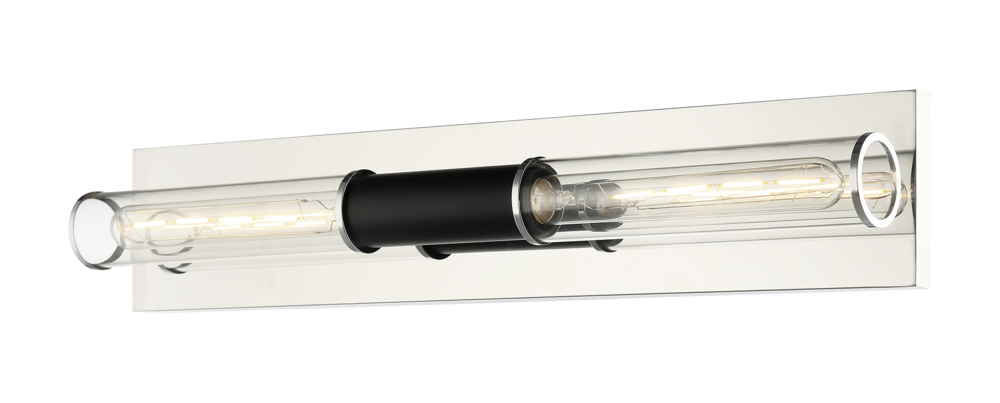 Tubo Matte Black + Chrome Wall Sconce