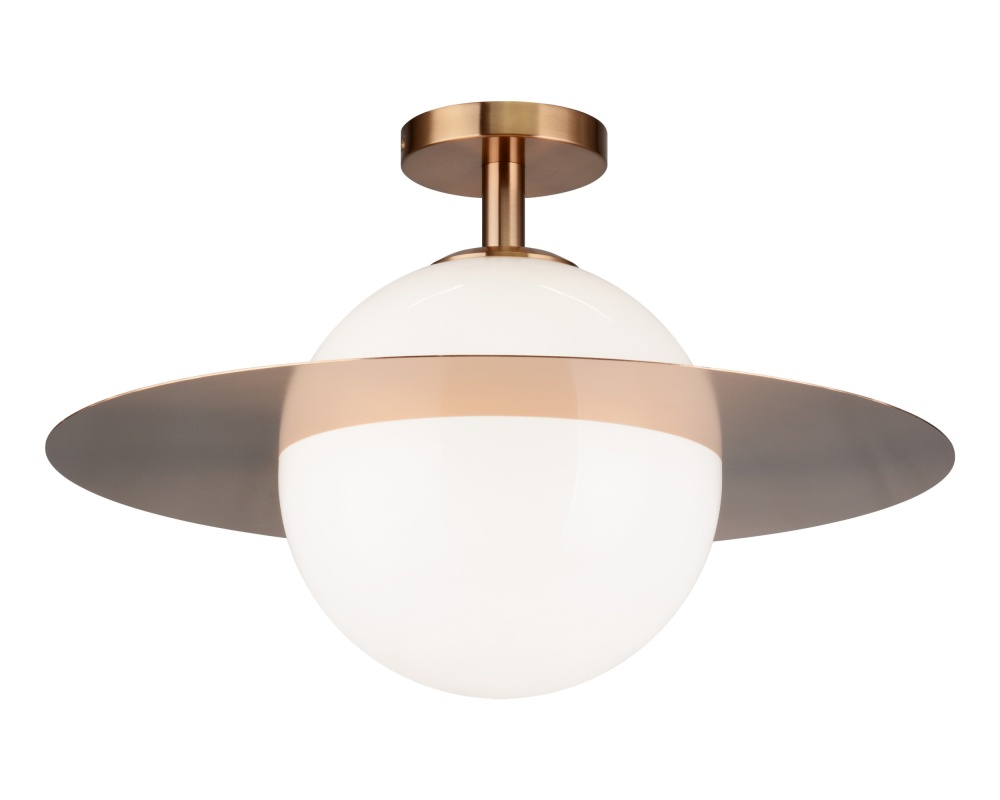 Saturn Aged Gold Brass Flush Mounts