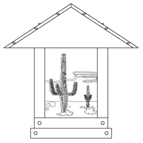 16&#34; Timber Ridge Column Mount With Cactus  Filigree