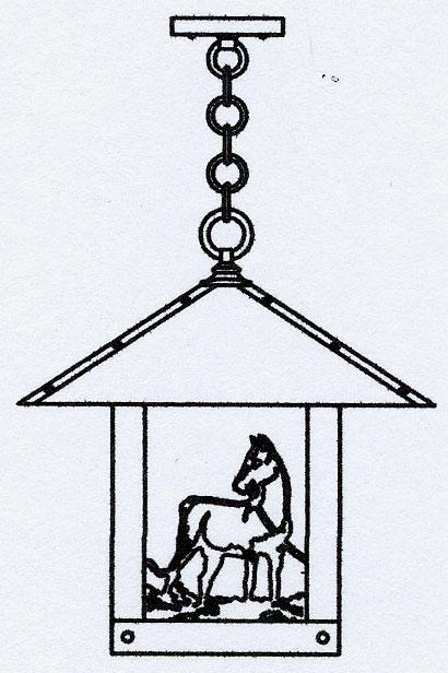 16&#34; Timber Ridge Pendant With Horse Filigree