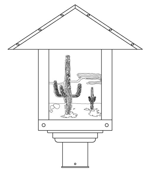 16&#34; Timber Ridge Post Mount With Cactus  Filigree