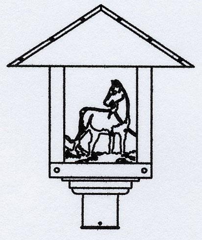 16&#34; Timber Ridge Post Mount With Horse Filigree