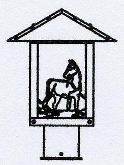 9&#34; Timber Ridge Post Mount With Horse Filigree