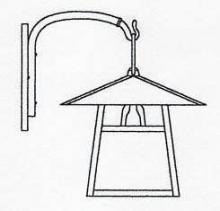 Arroyo Craftsman CB-15DTN-VP - 15" carmel wall mount with dart overlay