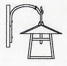 Arroyo Craftsman CB-8HAM-P - 8" carmel wall mount with hillcrest overlay