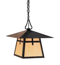 Arroyo Craftsman CH-15TTN-BK - 15" carmel pendant with t-bar overlay