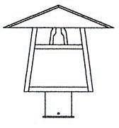 Arroyo Craftsman CP-12HCR-MB - 12" carmel post mount with hillcrest overlay