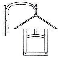Arroyo Craftsman EB-16TCR-RC - 16" evergreen wall mount with t-bar overlay