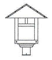 Arroyo Craftsman EP-16AAM-BK - 16" evergreen post mount with classic arch overlay