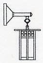 Arroyo Craftsman GB-6LSAAM-BK - 6" glasgow long body wall mount with straight arm