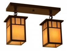 Arroyo Craftsman HCM-4L/2EAM-BZ - 4" huntington 2 light ceiling mount without overlay(empty)