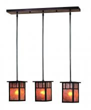 Arroyo Craftsman HICH-4L/3EAM-BK - 4" huntington 3 light in-line, without overlay (empty)