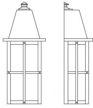 Arroyo Craftsman HW-8LAM-S - 8" hartford long body flush wall mount