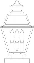 Arroyo Craftsman INC-8GRCLR-BZ - 8&#34; inverness column mount with glass roof