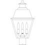Arroyo Craftsman INP-10MRCS-VP - 10" inverness post mount with metal roof