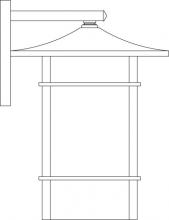 Arroyo Craftsman KAB-12TSAM-P - 12" katsura wall mount with toshi overlay