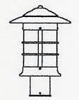 Arroyo Craftsman NP-9AM-RB - 9" newport post mount fixture