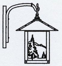 Arroyo Craftsman TRB-9MNAM-MB - 9" timber ridge wall bracket with mountain filigree