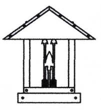 Arroyo Craftsman TRC-12ARAM-BK - 12" timber ridge column mount with arrow filigree