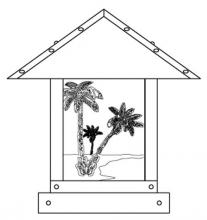 Arroyo Craftsman TRC-12PTCR-P - 12" timber ridge column mount with palm tree  filigree