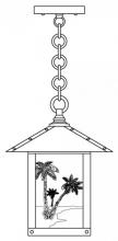 Arroyo Craftsman TRH-9PTAM-BK - 9" timber ridge pendant with palm tree  filigree