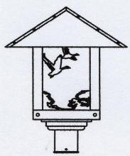 Arroyo Craftsman TRP-16GSRM-BZ - 16" Timber Ridge Post Mount With Goose Filigree