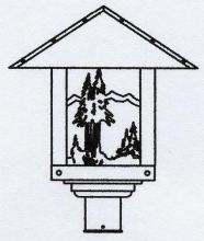 Arroyo Craftsman TRP-16MNCS-RC - 16" timber ridge post mount with mountain filigree