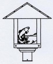 Arroyo Craftsman TRP-16TRTN-BZ - 16" timber ridge post mount with trout filigree