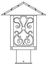 Arroyo Craftsman TRP-9ASCS-RC - 9" timber ridge post mount with ashbury  filigree