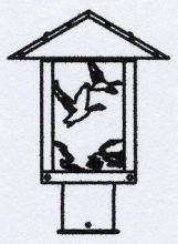 Arroyo Craftsman TRP-9GSM-BK - 9" Timber Ridge Post Mount With Goose Filigree