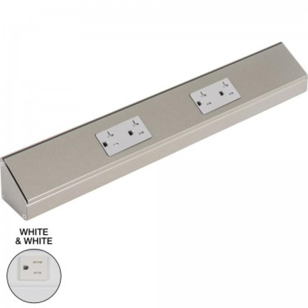 18&#34; Tamper Resistant, 2 White Duplex Recept, White Finish