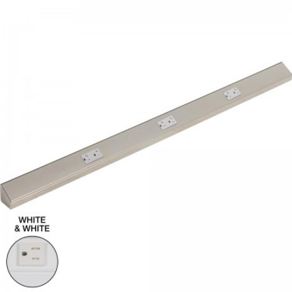 48&#34; Tamper Resistant, 3 White Duplex Recept, White Finish