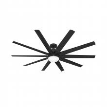 Hunter 52618 - Hunter 72 inch Overton ENERGY STAR® Matte Black Damp Rated Ceiling Fan with LED Lt Kit