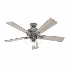 Hunter 51857 - Hunter 52 inch Crestfield Matte Silver Ceiling Fan with LED Light Kit and Handheld Remote