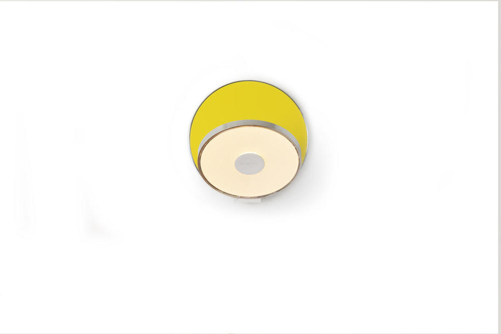 Gravy Wall Sconce - Chrome body, Matte Yellow plates - Hardwire