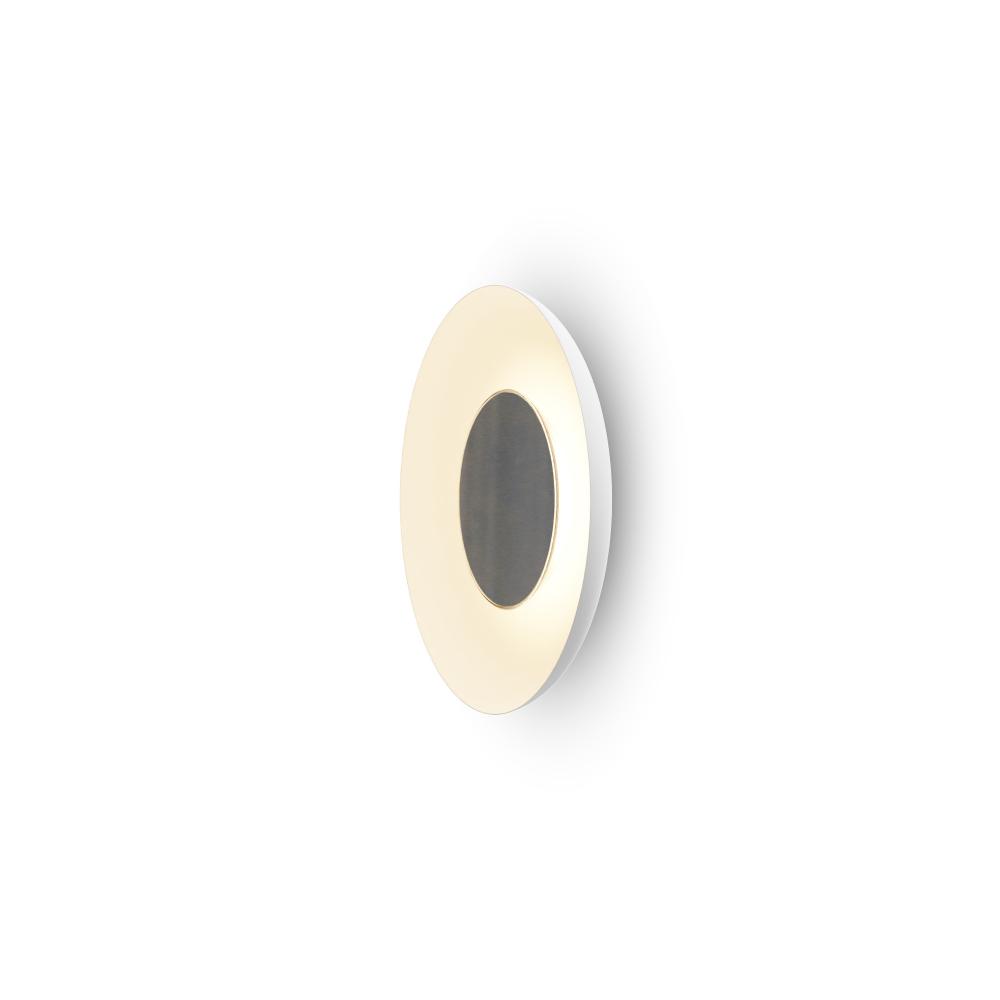 Ramen Wall Sconce 9&#34; (Brushed Nickel) with 18&#34; back dish (Matte White)