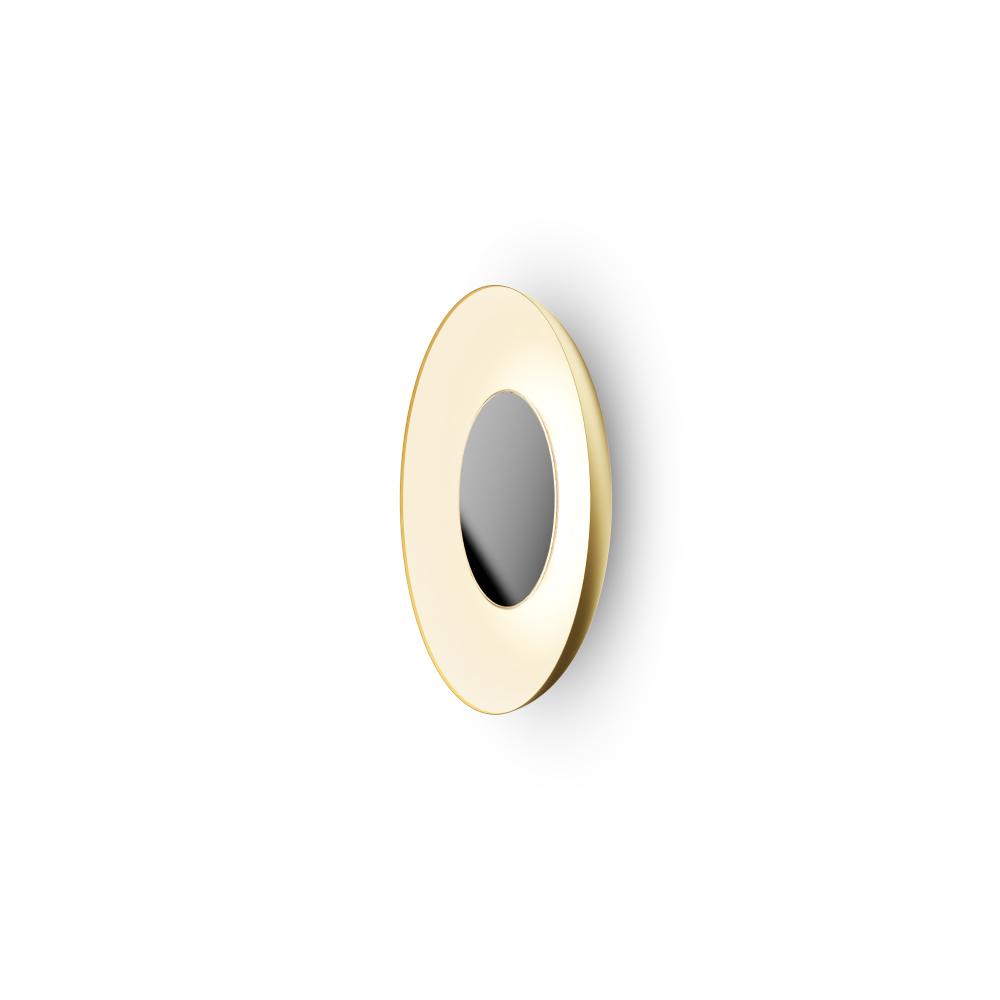 Ramen Wall Sconce 9&#34; (Chrome) with 18&#34; back dish (Gold w/ Matte White Interior)