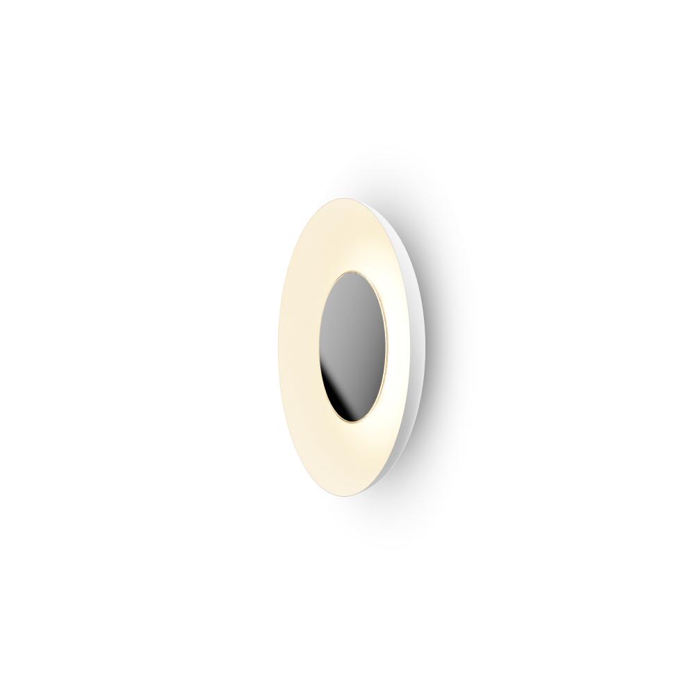 Ramen Wall Sconce 9&#34; (Chrome) with 18&#34; back dish (Matte White)