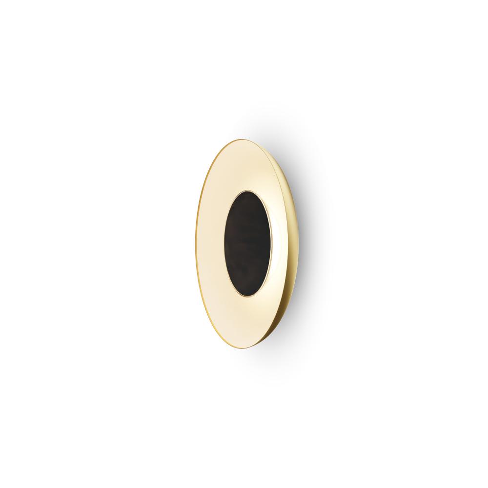 Ramen Wall Sconce 9&#34; (Matte Black) with 18&#34; back dish (Gold w/ Matte White Interior)