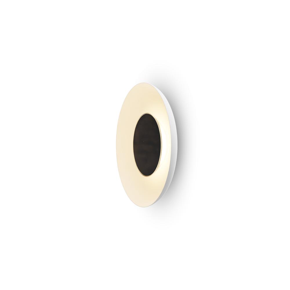 Ramen Wall Sconce 9&#34; (Matte Black) with 18&#34; back dish (Matte White)