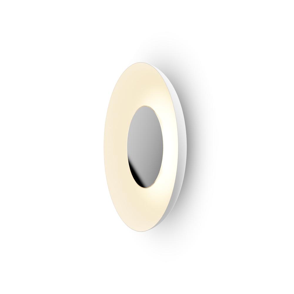 Ramen Wall Sconce 12&#34; (Chrome) with 24&#34; back dish (Matte White)