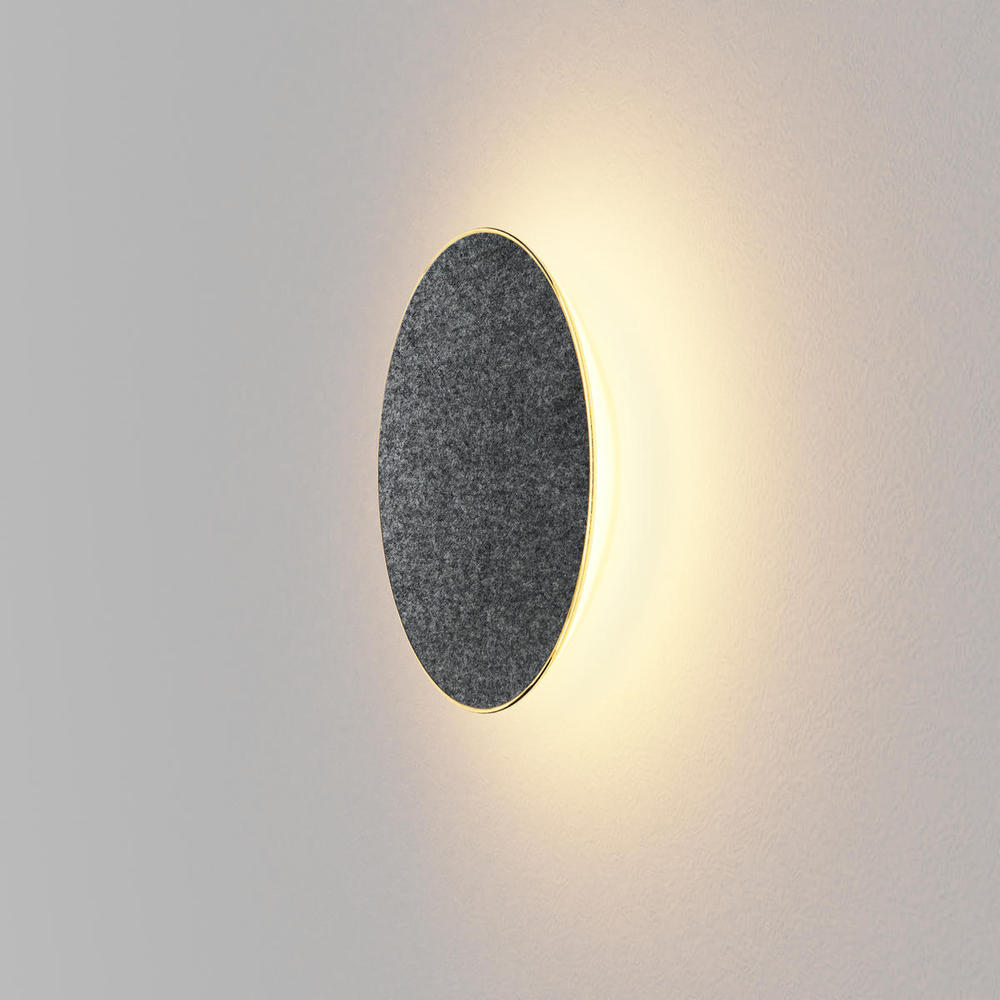 Ramen Wall Sconce, 12&#34;, Charcoal Felt