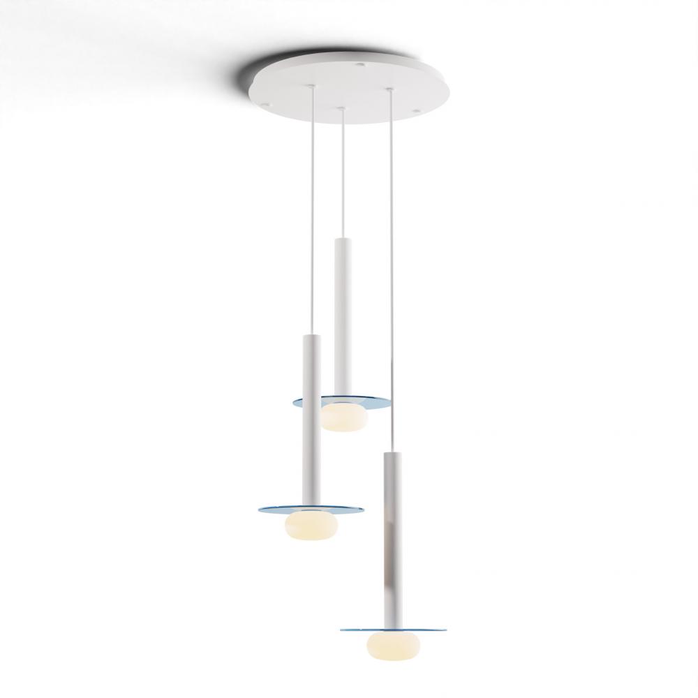 Combi Pendant 16&#34; Circular 3 Combo Matte White with Matte White Canopy