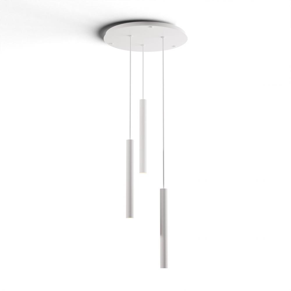 Combi Pendant 16&#34; Circular 3 Combo Matte White with Matte White Canopy, Suspension / Flush Mount