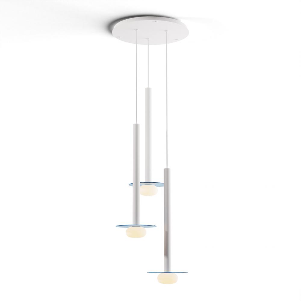 Combi Pendant 24&#34; Circular 3 Combo Matte White with Matte White Canopy