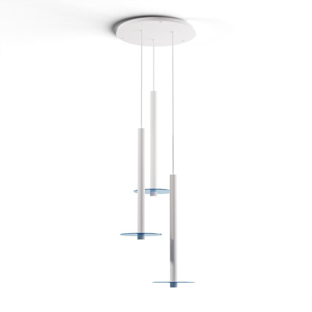 Combi Pendant 24&#34; Circular 3 Combo Matte White with Matte White Canopy