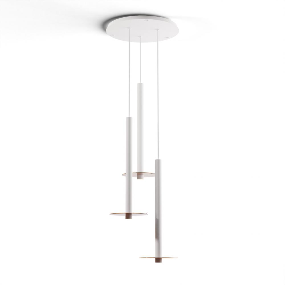 Combi Pendant 24&#34; Circular 3 Combo Matte White with Matte White Canopy