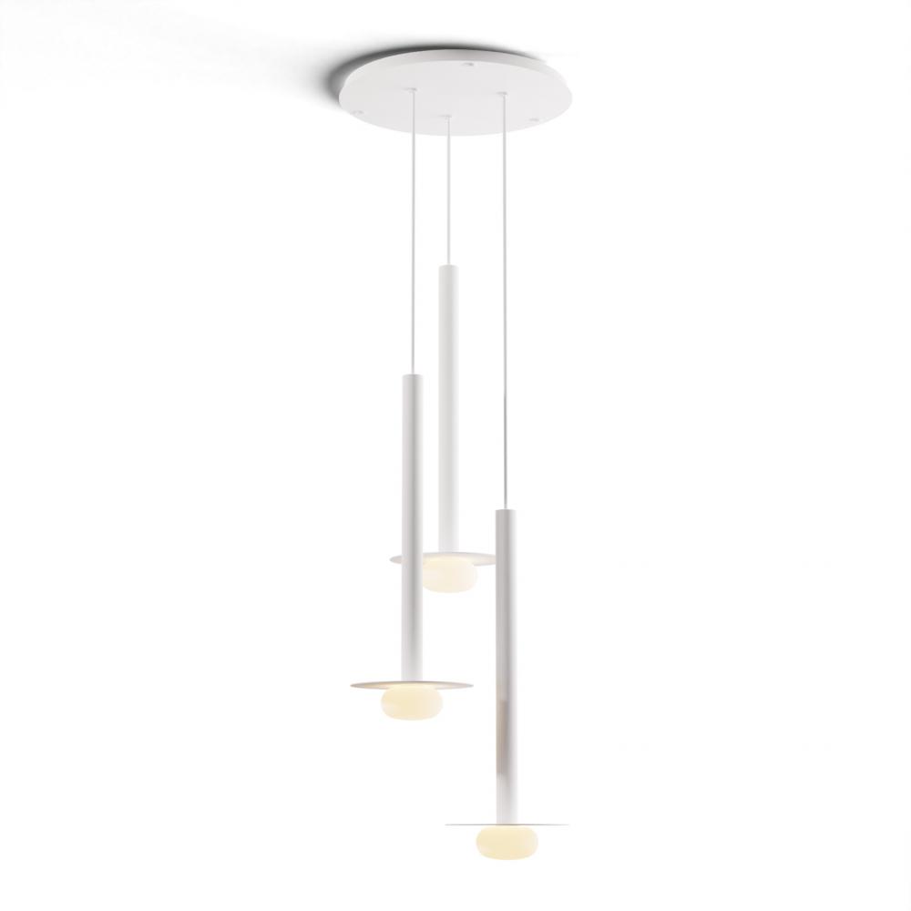 Combi Pendant 24&#34; Circular 3 Combo Matte White with Matte White Canopy